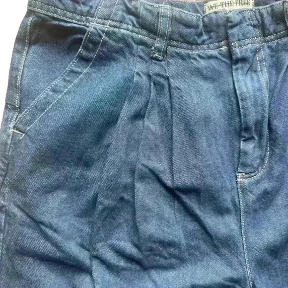 Free People We The Free Equinox Denim Slouchy Wide Leg Trouser Jeans NWOT 30 - Picture 7 of 11